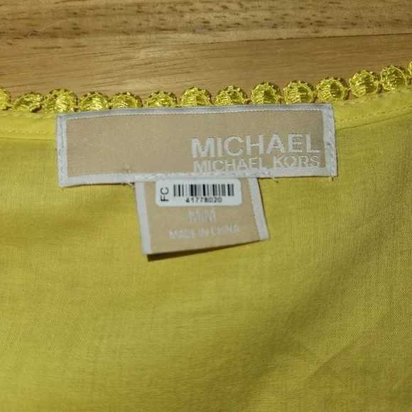 Michael Kors Ruffle Detail Yellow Top MICHAEL Michael Kors Size M - Picture 6 of 13